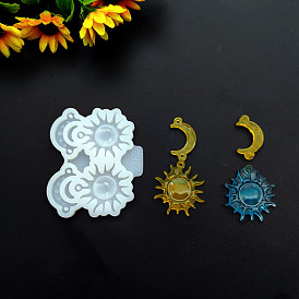 DIY Silicone Pendant Molds, Resin Casting Molds, Clay Craft Mold Tools, Sun & Moon