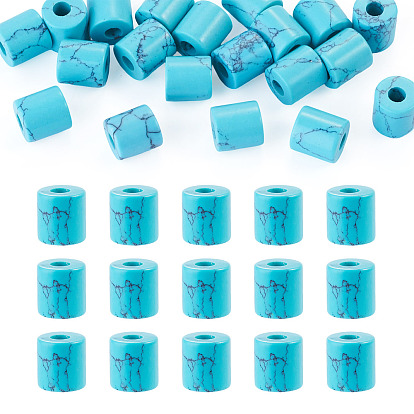 20Pcs Synthetic Turquoise Beads, Column
