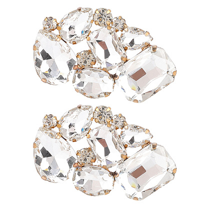 Пряжка для обуви из акрила и сплава, украшение обуви, капля, прямоугольник и овал