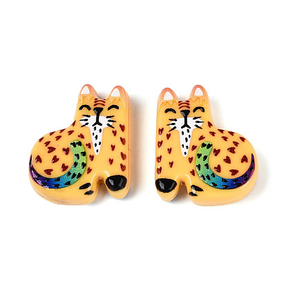 Печатные непрозрачные бусины из смолы, кошка