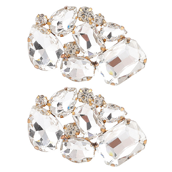 Пряжка для обуви из акрила и сплава, украшение обуви, капля, прямоугольник и овал