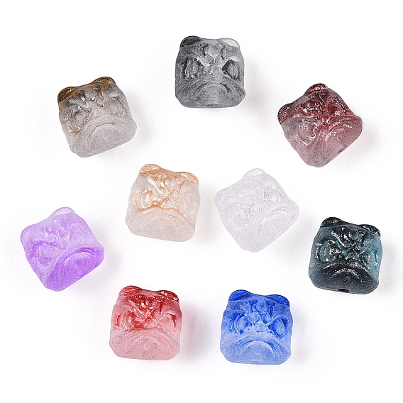 Perles de vernis acryliques ternes, têtes de lion