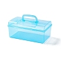 Transparent PT Plastic Multipurpose Portable Storage Box, for Sewing Box, Tool Box, First Aid Kit, Craft Supplies Organizer Case, with Latching Lid & Handle, Rectangle