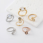 303 Stainless Steel Micro Pave Cubic Zirconia Finger Rings for Women, Round, with Rhinestone