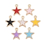 Aleación con dijes de esmalte, encantos estrella, la luz de oro