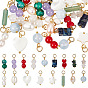34Pcs 17 Styles Natural Shell & Natural Pearl & Gemstone Pendants, with Brass Findings, Mixed Shapes