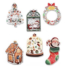 Christmas Theme Opaque Printed Acrylic Pendants