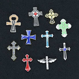 Cross Enamel Pin, Alloy Easter Theme Badge for Corsage Scarf Clothes