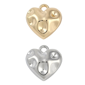 Rack Plating Alloy Pendants, Lead Free & Cadmium Free, Heart Charms