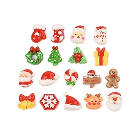 Christmas Theme Opaque Resin Cabochons, Mixed Color