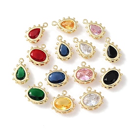 Латунь стекло амулеты, граненые, золотые