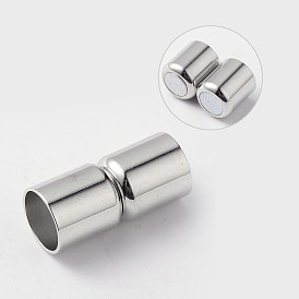 Fermoirs magnétiques en laiton à colonne avec extrémités à coller, sans cadmium et sans nickel et sans plomb, 20x9mm, Trou: 8mm