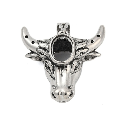 Сеттинги для кулона (кабошонов), латунь , настройки открытой спины, Ox-голова