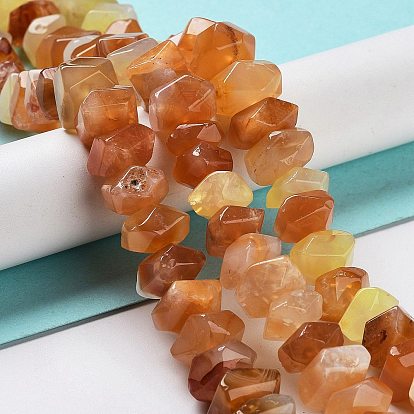 Natural Botswana Agate Beads Strands, Nuggets, Faceted