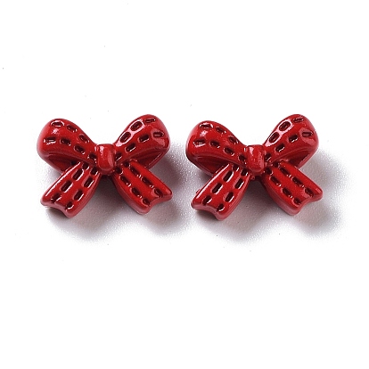 Spray Painted Alloy Beads, Bowknot