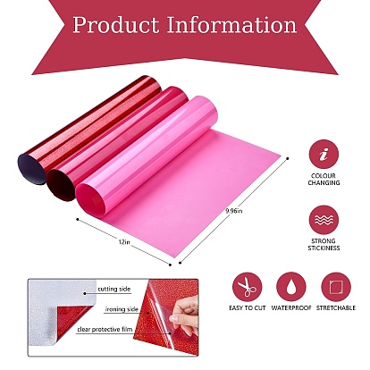 China Factory 16 Sheets 16 Style Heat Transfer Vinyl Sheets, Iron On Vinyl  for T-Shirt, Clothes Fabric Decoration 30.3~30.5x25.1~25.3x0.01~0.02cm, 1  sheet/style in bulk online 