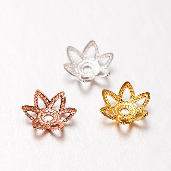 6-лепесток из латуни шарик крышки, без свинца, 7.5x2 мм, отверстие : 1 мм