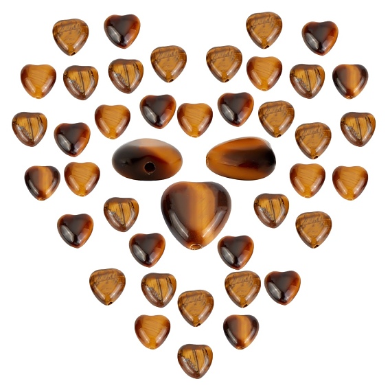 Natural Tiger Eye Beads Strands, Heart