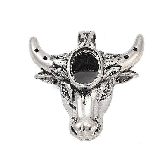 Сеттинги для кулона (кабошонов), латунь , настройки открытой спины, Ox-голова