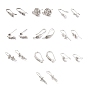 Rack Plating Brass Cubic Zirconia Earring Findings, Mixed Shape