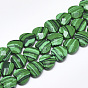 Perles synthétiques malachite brins, facette, cœur