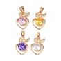 Латунные микро проложить кубического циркония подвески, клубника прелести, долговечный, без свинца и без кадмия