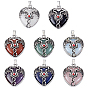 DIY Gemstone Pendant Necklaces Kits, including 8Pcs Gemstone Pendants, 8Pcs Round Polyester Braided Cord Necklace Making