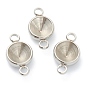 202 Stainless Steel Connector Rhinestone Settings, for Pointed Back Rivoli Rhinestone, Flat Round