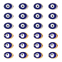 Doppelseitige Emaille-Legierungsperlen, emaillierte Pailletten, cadmiumfrei und bleifrei, Oval mit bösen Blick