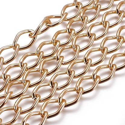 Twist Rhombus Aluminum Chains, Unwelded, Oxidated in Golden