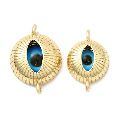 Подвески-соединители для сглаза из латуни со смоляными синими звеньями, долговечный, стойки покрытие, без свинца и без кадмия