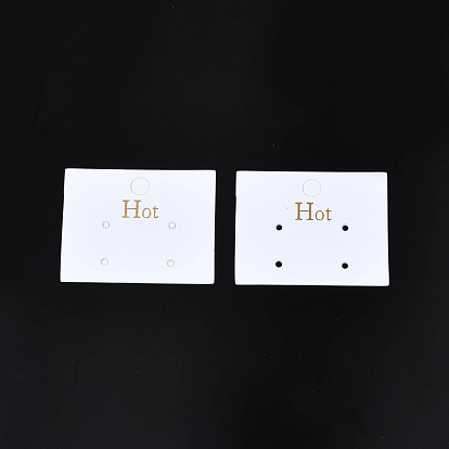Cartes d'affichage de bijoux en carton rectangle, pour boucle d'oreille, étiquettes volantes de bijoux, mot chaud
