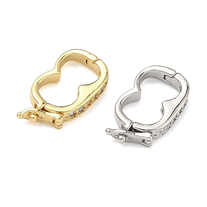 Овальные латунные микропаве прозрачные кубические циркониевые застежки-твистеры, долговечный, без кадмия и без свинца, стойки покрытие