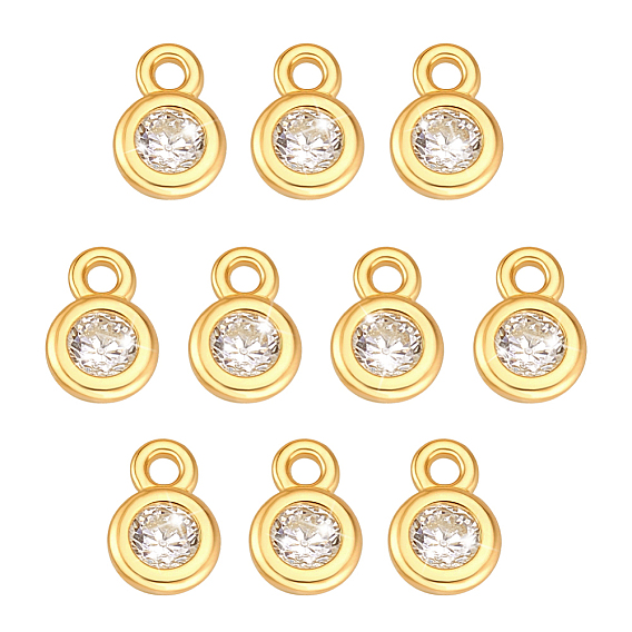 10 шт. 925 плоские круглые подвески из стерлингового серебра с микропаве из прозрачных кубических цирконий