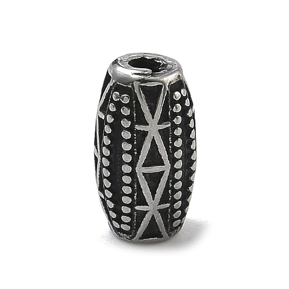 304 из нержавеющей стали бусы, цилиндр с племенным узором