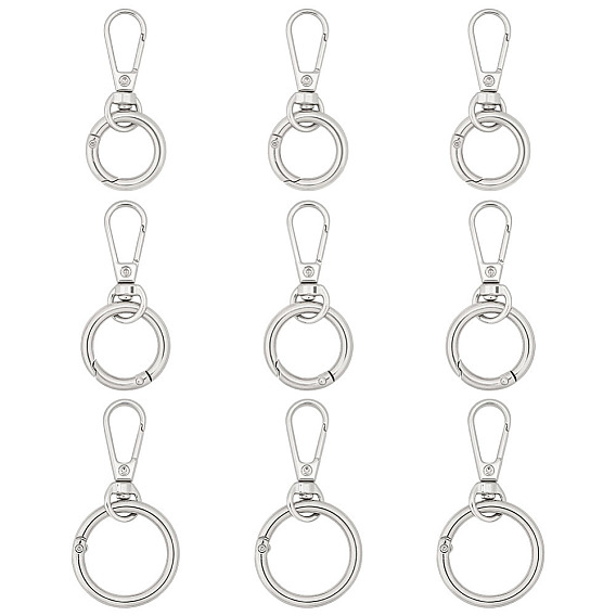 9 шт. 3 пружинные кольца из сплава, с карабинами из сплава