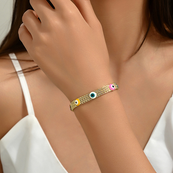 Браслеты из железной пантеры, эмалевые браслеты от сглаза для женщин