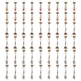 Подвески для волос в тибетском стиле из сплава и раковины каури, ракушка/лист/слон