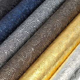 Tissu simili cuir autocollant motif dragon en relief, pour bricolage, sacs faisant des accessoires