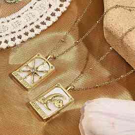 Латунные кубического циркония кулон ожерелья, акриловые ожерелья таро