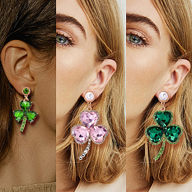 Green Shamrock Earrings for Women Girls St. Patrick's Day Party Gift Jewelry