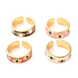 Золотые кольца-каффы от сглаза для женщин, открытые кольца из латуни с эмалью