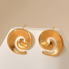 Spiral Vortex Exaggerated Horn Design Earrings - Retro 18K Gold Plated, Eco-friendly.
