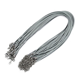 Eingewachsene Schnur bildende Halskette, mit Zink-Legierung Karabiner, Platin Farbe