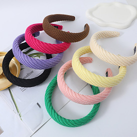 Colorful Fabric Twist Headband for Women, Versatile Grid Hair Accessories