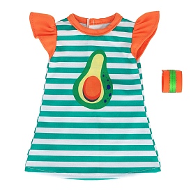 Avocado & Stripe Pattern Summer Cloth Doll Dress, Doll Clothes Outfits, for 18 inch Girl Doll Dressing Accessories