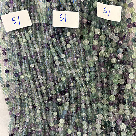 Природного флюорита бисер нитей, граненые, круглые, класс А