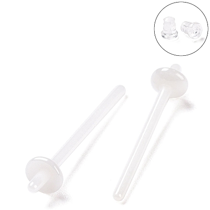 Hypoallergenic Bioceramics Zirconia Ceramic Earring Settings, for Half Drilled Beads, No Fading and Nickel Free