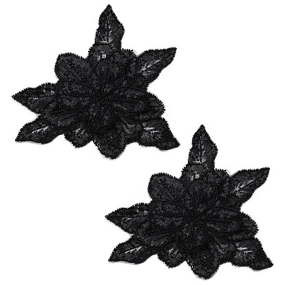 2Ткань с трубчатым бисером, жемчужным бисером и пайетками, аксессуары для костюма, цветок