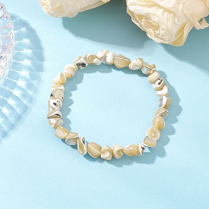 Натуральные бусины из ракушек трохус эластичные браслеты для мужчин и женщин, самородки